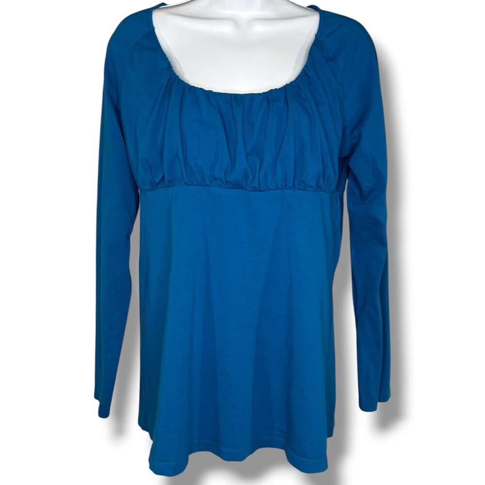 Sundance Teal Blue Empire Waist Long Sleeve Top Romantic whimsy fairy